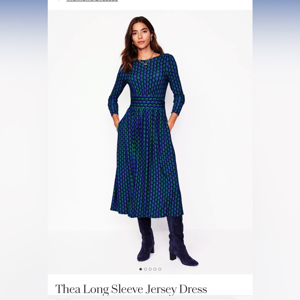 Boden Thea Long Sleeve Jersey Dress